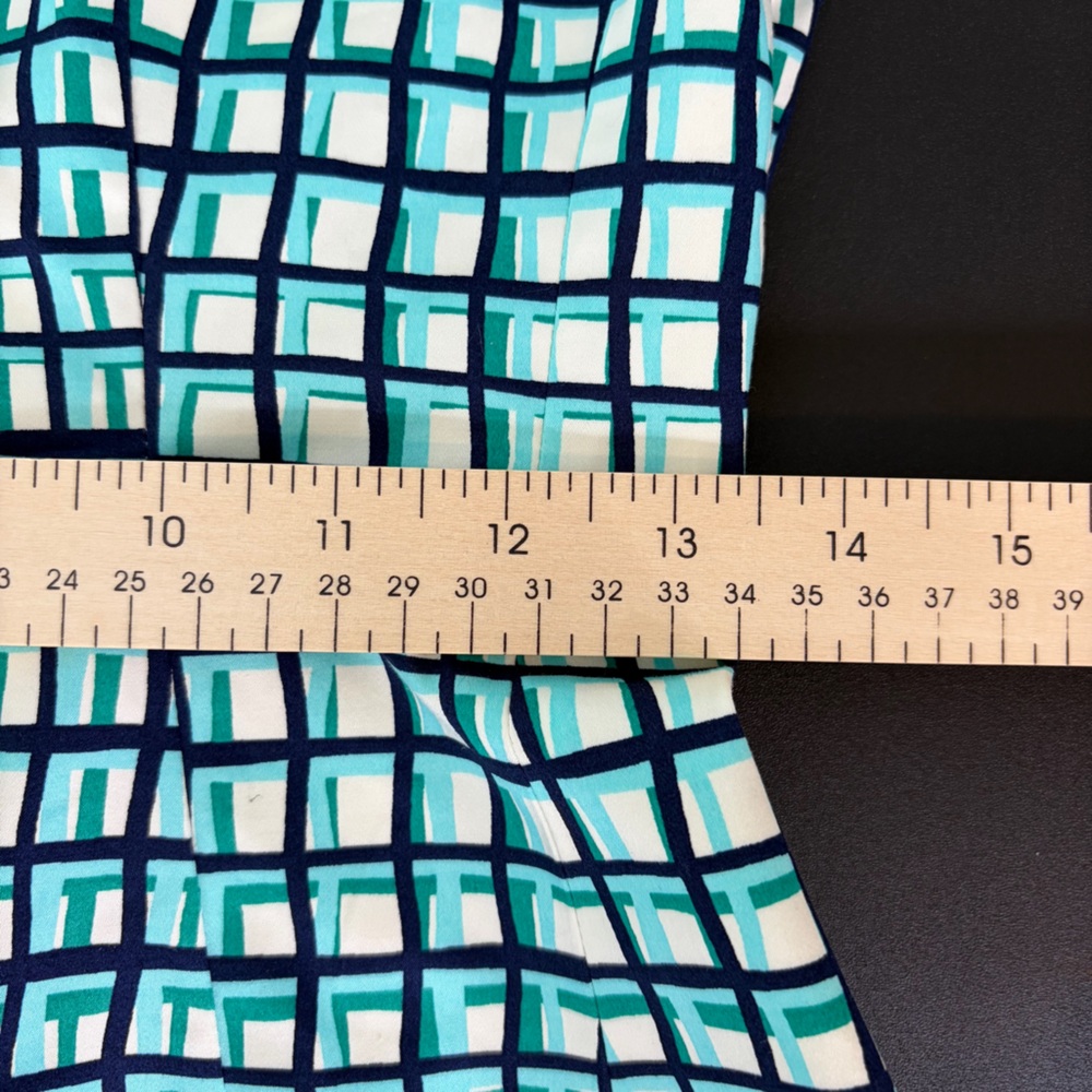 Kate Spade Teal and Black Checkered Blouse Size S - Picture 10 of 11